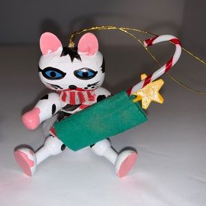 Vintage Christmas Ornaments wooden cat folk art ornaments